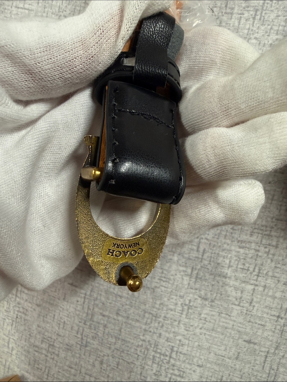 Coach Black Leather Belt with Gold C Buckle - Picture 4 of 4